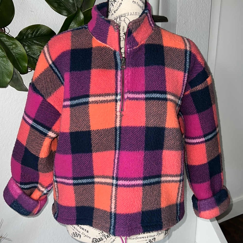 American Eagle Plaid Fleece Pullover